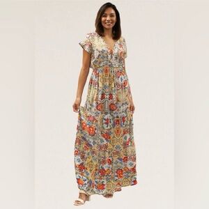 Karyn Seo Anthropologie Gypsy Boho Maxi Dress $148